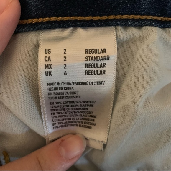 American Eagle Distressed Super Stretch Jeggings-2 - Picture 6 of 9